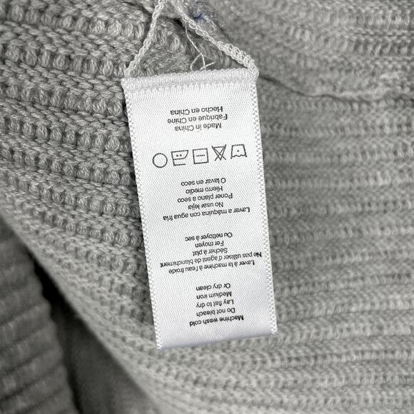 Lunya Cozy Cotton Silk Reversible Pullover Sweater Grey Heather Sz L Ribbed - Picture 8 of 10